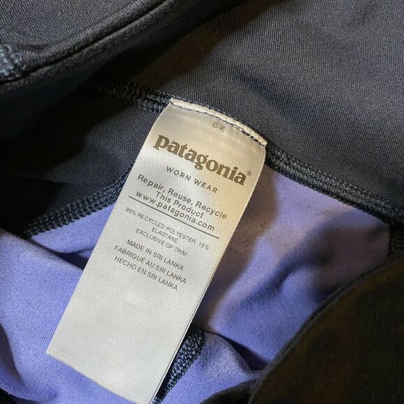 Patagonia Women's Size XS Centered Crops Rain Fern / Smolder Blue Leggings - Picture 6 of 12